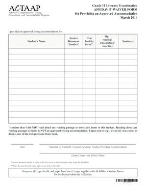 Arkansas Affidavit Waiver Form