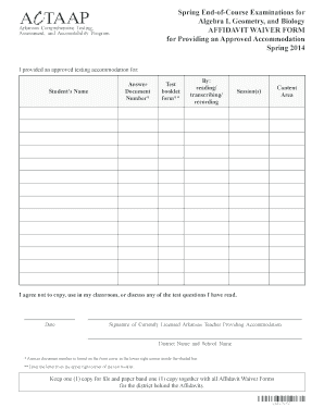 Arkansas Affidavit Waiver Form