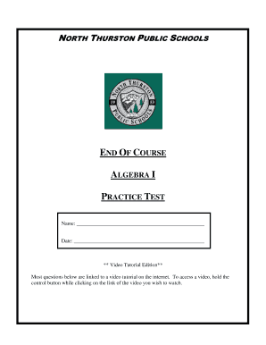 Algebra I Practice Test
