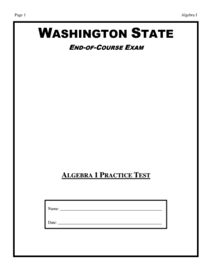 Washington State Algebra I End-of-Course Practice Test