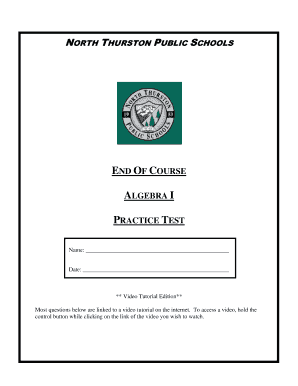Algebra I Practice Test