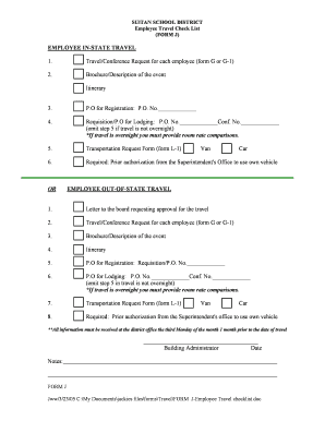 FORM J-Employee Travel checklist.doc