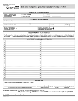 Demande d’un permis spécial de circulation d’un train routier