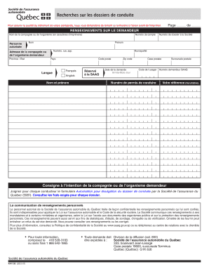 Recherches sur les dossiers de conduite