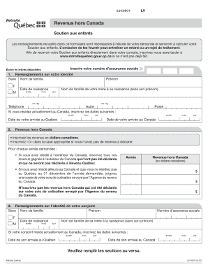 Formulaire de soutien aux enfants LPF-807