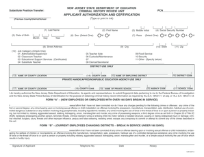 New Jersey Substitute Position Transfer Form