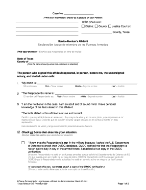 Service Member Affidavit