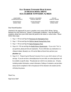 NJSIAA Student Athletic Participation Forms