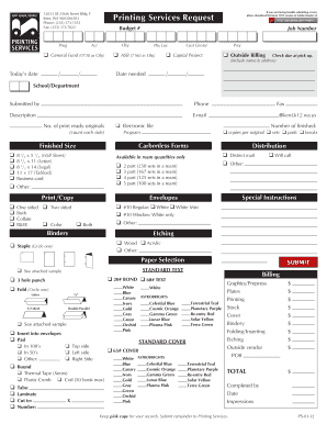 Kent School District Printing Services Request Form