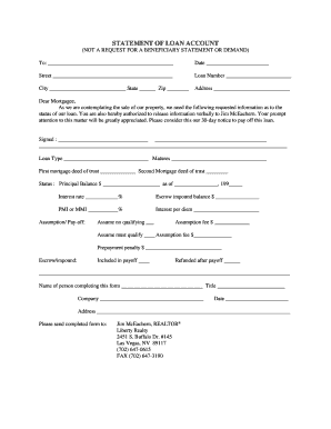 Statement of Loan Account