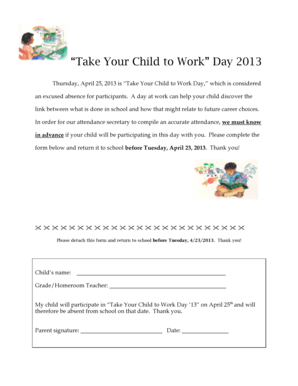 Take Your Child to Work Day Notification Form