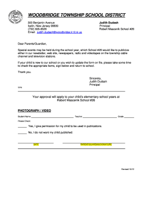 Woodbridge Township School District Student Forms