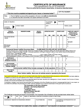 Certificate of Insurance
