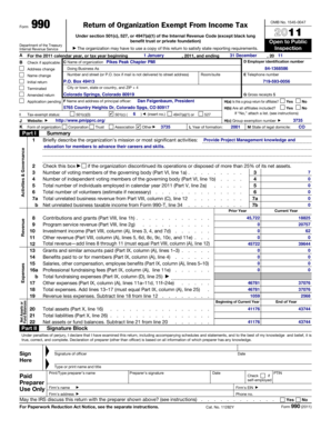 Form 990 Return of Organization Exempt From Income Tax