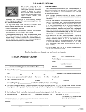 50-Miler Award Application
