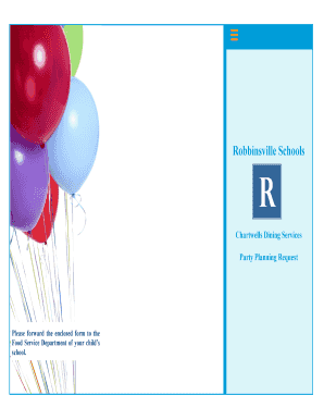 Robbinsville Schools Party Planning Request Form
