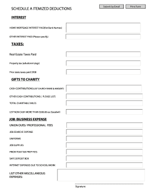 Schedule A Itemized Deductions