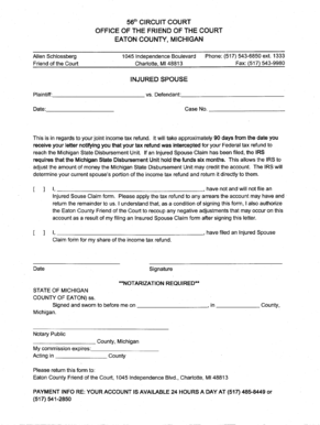 Michigan Injured Spouse Tax Refund Form