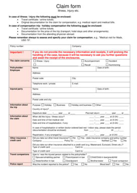 Travel Insurance Claim Form