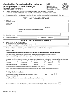 UK Plant Passport Application Form