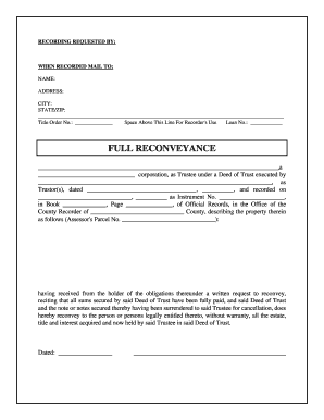Full Reconveyance Deed