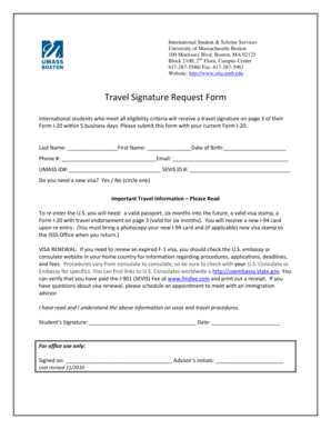 Travel Signature Request Form