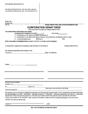 California Corporation Grant Deed