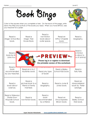 Book Bingo Reading Challenge