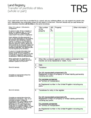 UK Land Transfer Form