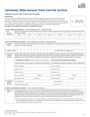 Individually Billed Account Travel Card Set Up Form