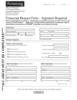 Transcript Request Form