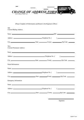 Change of Address Form