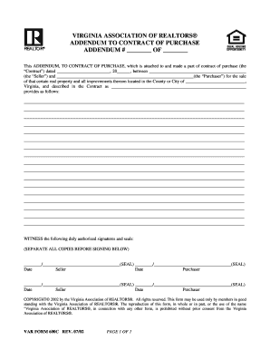 Virginia Addendum to Contract of Purchase