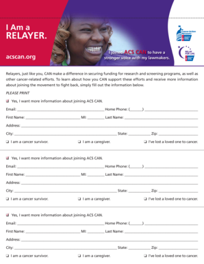 ACS CAN Relayer Information Form