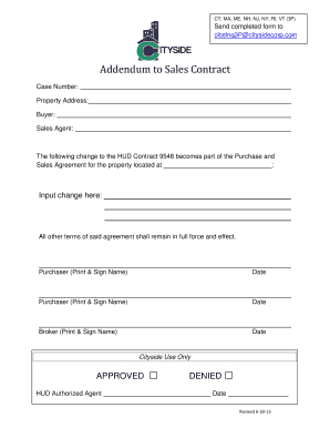 Addendum to Sales Contract