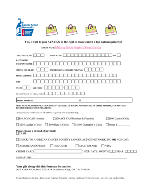 ACS CAN Membership Application