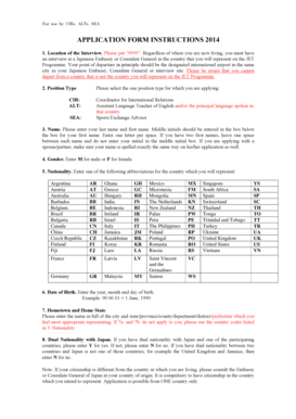 JET Programme Application Form 2014