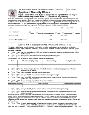 Palm Beach County Applicant Security Check