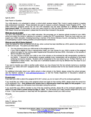 No Child Left Behind Choice Options Application