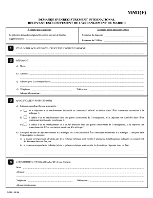 Demande d’enregistrement international de marque