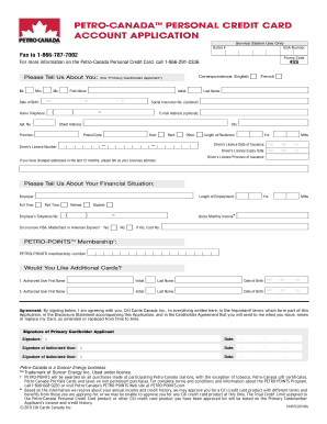 Petro-Canada Personal Credit Card Application