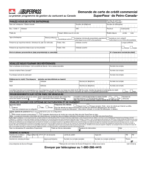 Demande de carte de crédit commercial SuperPassMC de Petro-CanadaMC