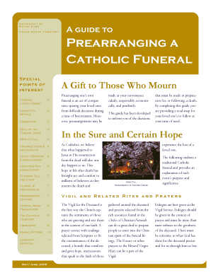 Catholic Funeral Prearrangement Guide