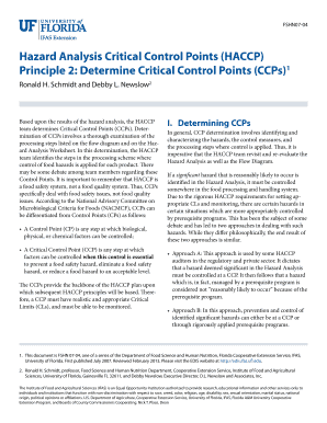 HACCP Critical Control Point Determination Form