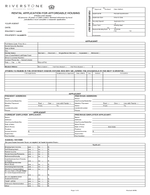 Rental Application for Affordable Housing