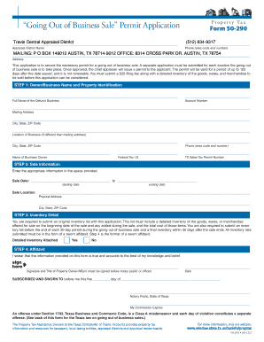 Texas Going Out of Business Sale Permit Application