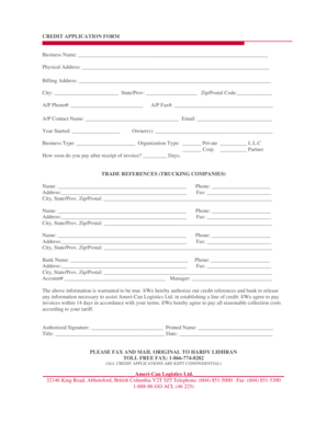 Credit Application Form