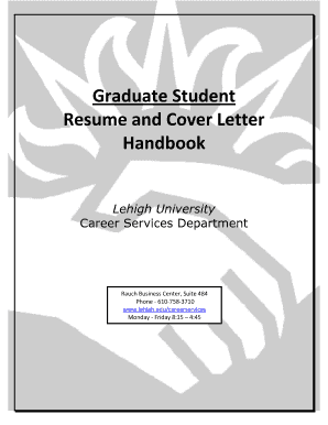 Graduate Student Resume and Cover Letter Handbook - Career ... - careerservices web lehigh