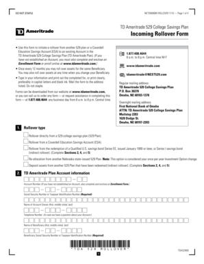TD Ameritrade 529 College Savings Plan Incoming Rollover Form