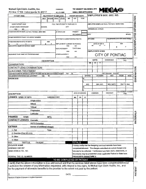 Mutual Eye Claim Audits Form